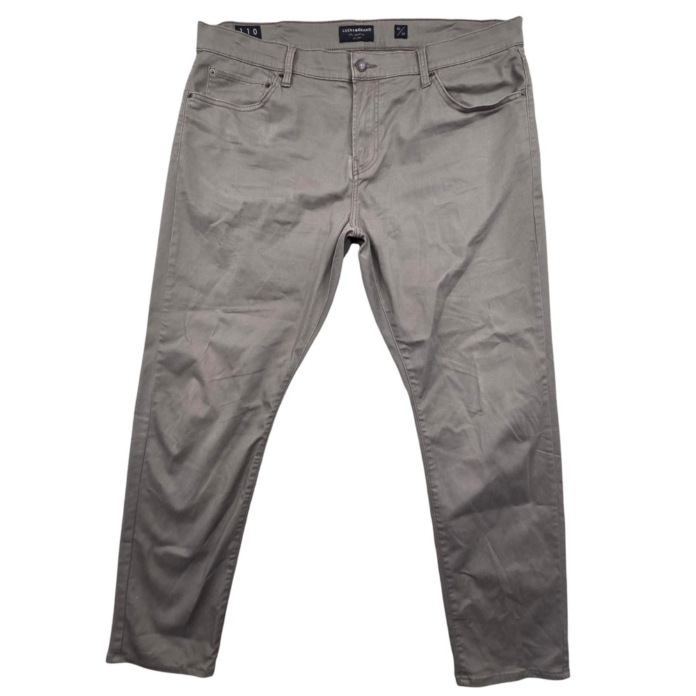 Lucky Brand 110 Slim Taper‎ Pants 7MD10505J5 Walnut Taupe Grey Mens 40x30